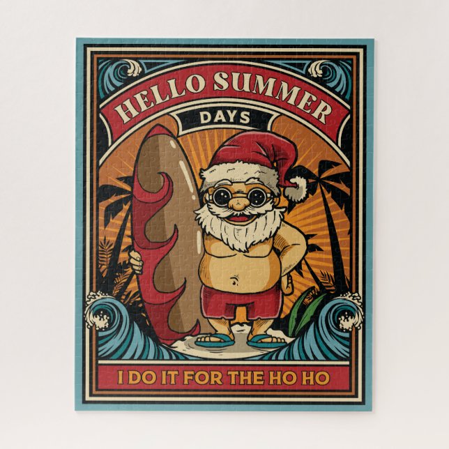 Santa Hello Summer Days I Do It for the Ho Ho  Jigsaw Puzzle (Vertical)
