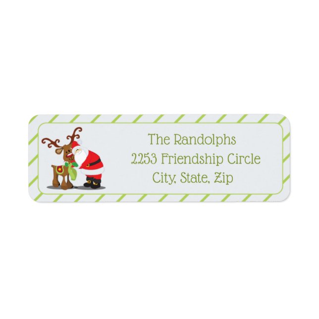 Santa & His Reindeer Diagonal Stripes (Front)