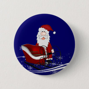 Santa & His Sleigh Christmas 6 Cm Round Badge