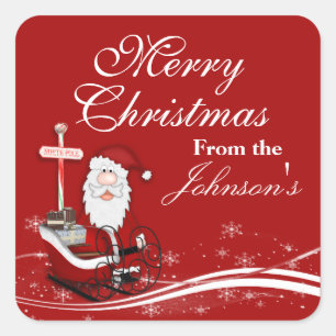 Santa & His Sleigh Christmas Gift Tag