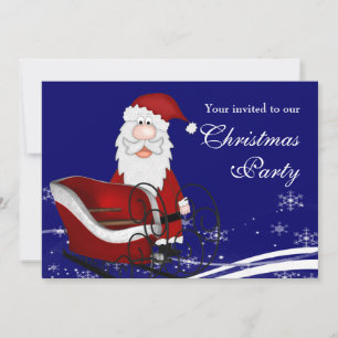Santa & His Sleigh Christmas Party Invitation