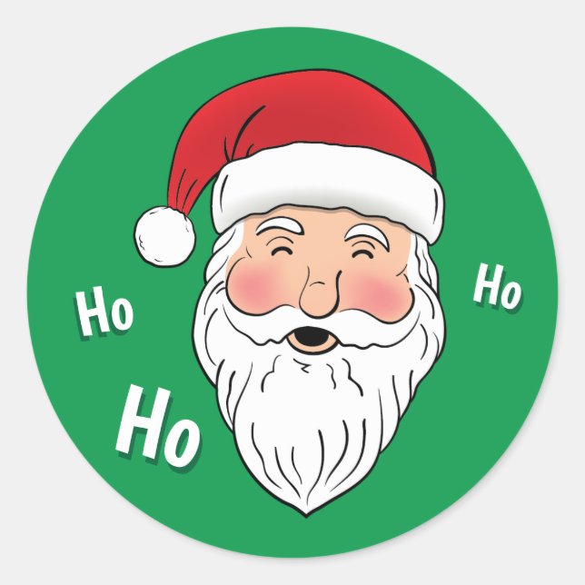 Santa (Ho, Ho, Ho) Classic Round Sticker (Front)