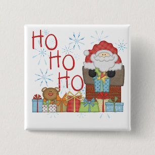 Santa Ho Ho Ho Tshirts and Gifts 15 Cm Square Badge