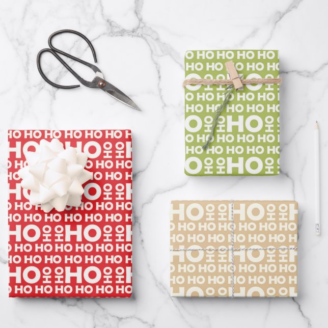 Santa Ho Ho Ho Wrapping Paper - Festive Fun (Front)