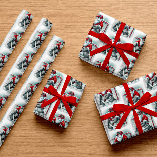Santa Hockey Goalie Christmas Wrapping Paper