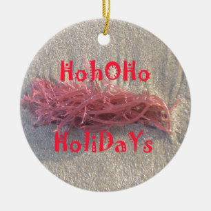 Santa HoHoHo Merry Christmas From Beach colours Ceramic Tree Decoration