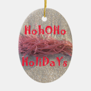 Santa HoHoHo Merry Christmas From Beach colours Ceramic Tree Decoration