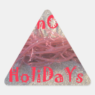 Santa HoHoHo Merry Christmas From Beach colours Triangle Sticker