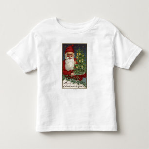 Santa Holding a Candlelit Tree Toddler T-Shirt