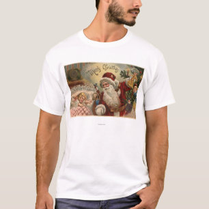 Santa Holding Doll, Sleeping Girl T-Shirt