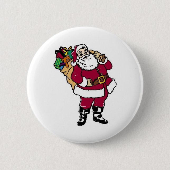 Santa Holds Toys 6 Cm Round Badge (Front)