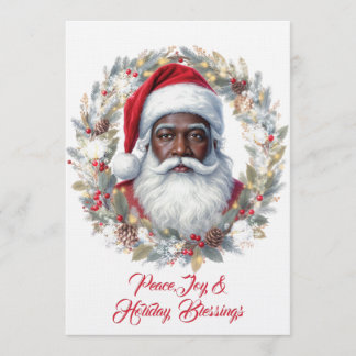 Santa Holiday Blessings Flat Card