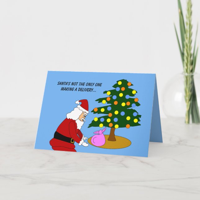 Santa Holiday Pregnancy Announcement Christmas (Front)