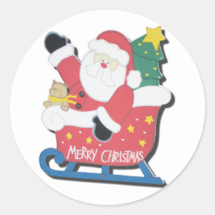 Santa holiday sticker envelope seal Christmas