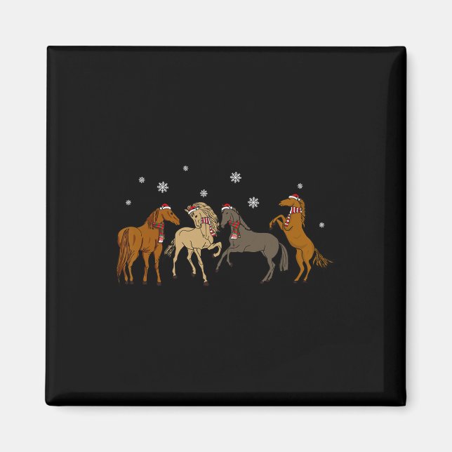 Santa Horse Christmas Tree Light  Magnet (Front)