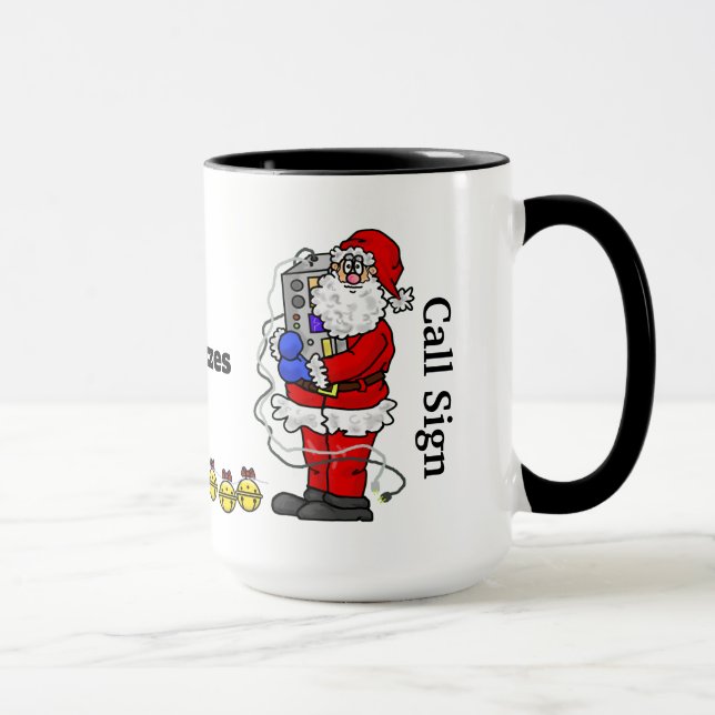 Santa Hugging Radio Christmas Mug (Right)