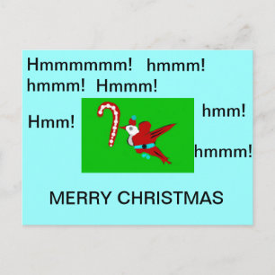 Santa hummingbird postcard