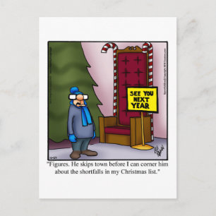 Santa Humour Christmas Postcard