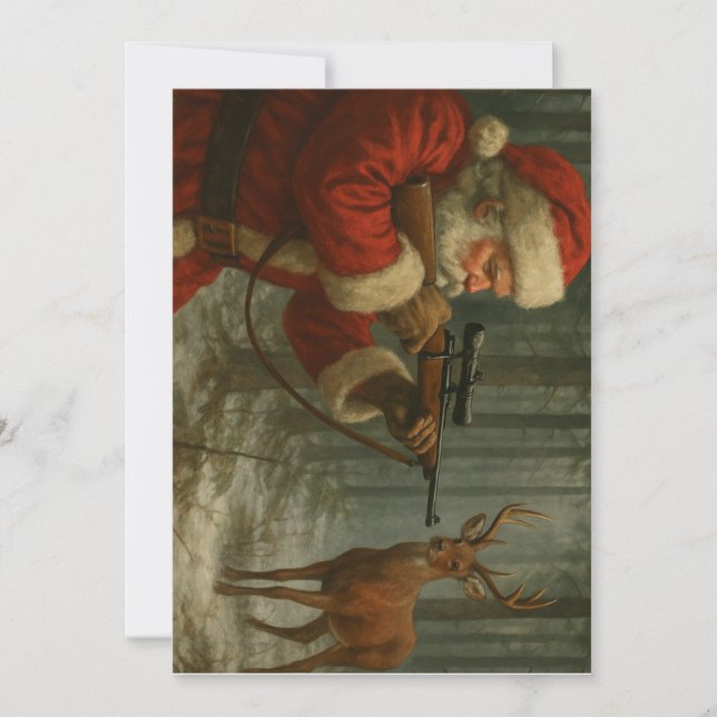 Santa Hunting Holiday Card (Front)