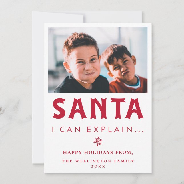 Santa I Can Explain... Photo Holiday Card (Front)