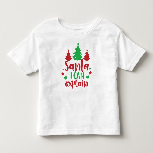 Santa I Can Explain, Trees, Stars, Christmas, Xmas Toddler T-Shirt (Front)