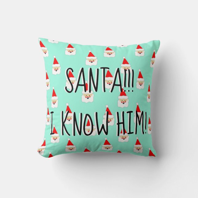 santa i know him elf movie quote mid century cushion (Front)