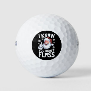 Santa I Know You Didn't Floss Dentist Dental Xmas Golf Balls