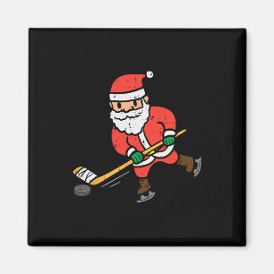 Santa Ice Hockey Christmas Fun Xmas Sports Men Boy Magnet