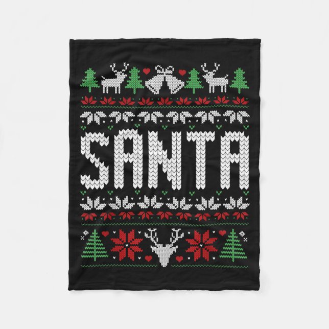 Santa I'm So Good Santa Came Twice Matching Couple Fleece Blanket (Front)