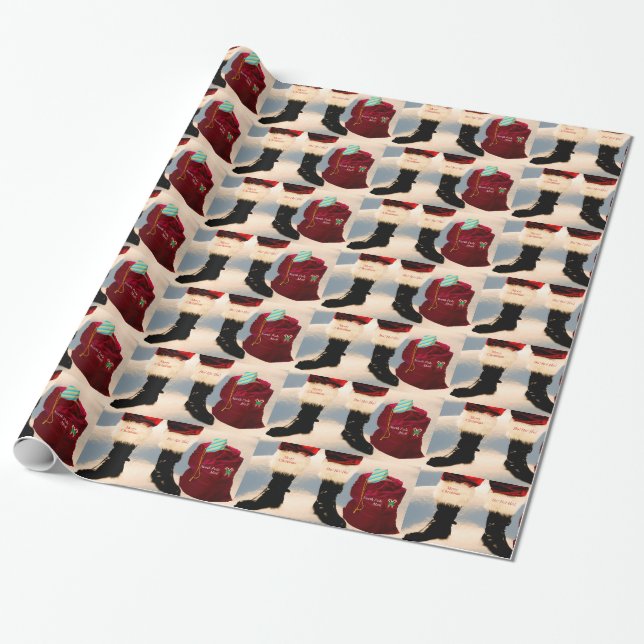 Santa image for Christmas wrapping paper (Unrolled)