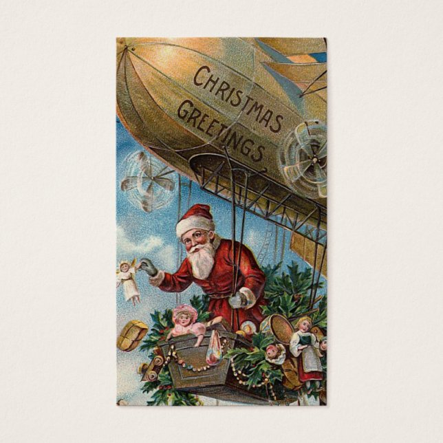 "Santa in a Blimp" Gift Tag (Front)
