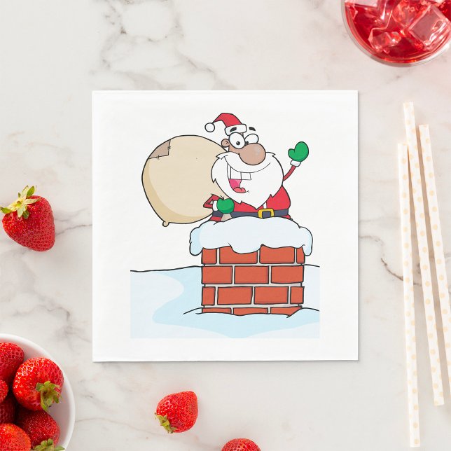 Santa In a Chimney Festive Napkins (Creator Uploaded)
