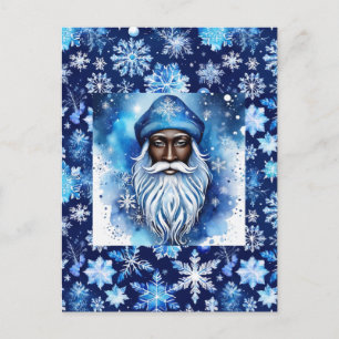 Santa in Blue Postcard