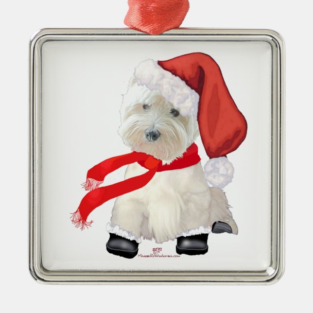 Santa in Boots Metal Tree Decoration (Front)
