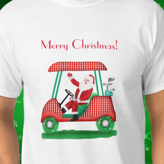 Santa In Golf Cart Merry Christmas T-Shirt (Creator Uploaded)
