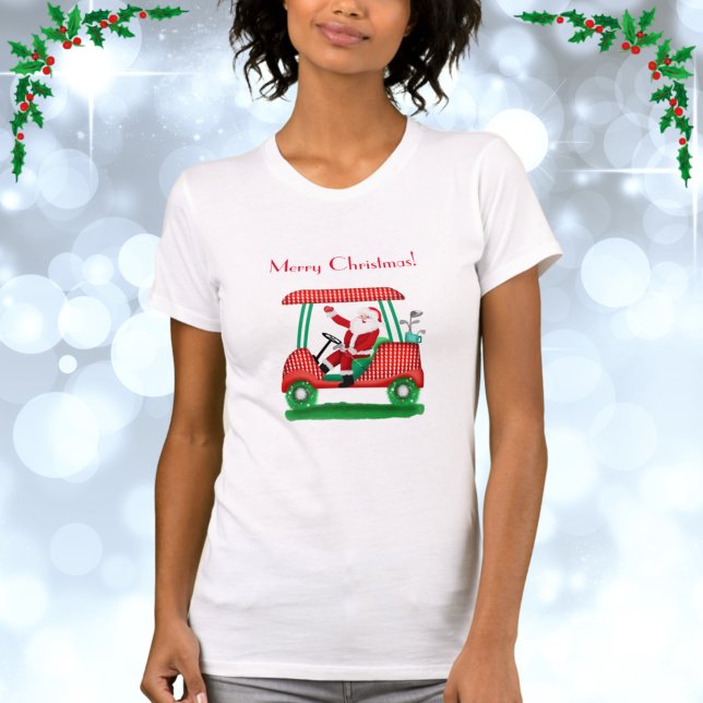 Santa In Golf Cart Merry Christmas T-Shirt (Creator Uploaded)