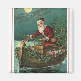 Santa in his Boat Magnet