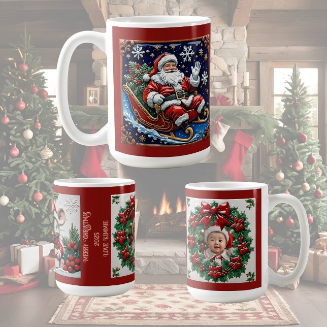 Santa in His Sleigh Customisable Coffee Mug (Creator Uploaded)
