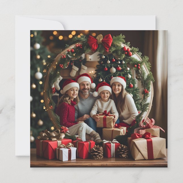 Santa in His Sleigh Greeting Card (Back)
