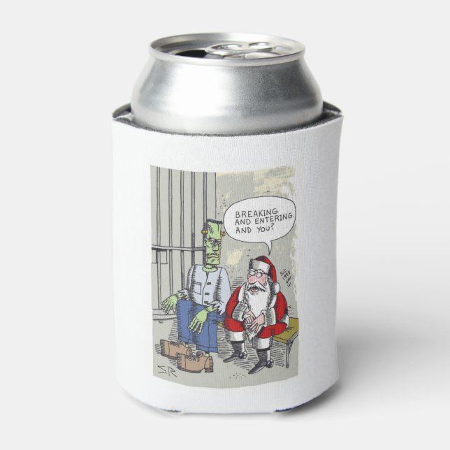 Santa In Jail can cooler (Can Front)