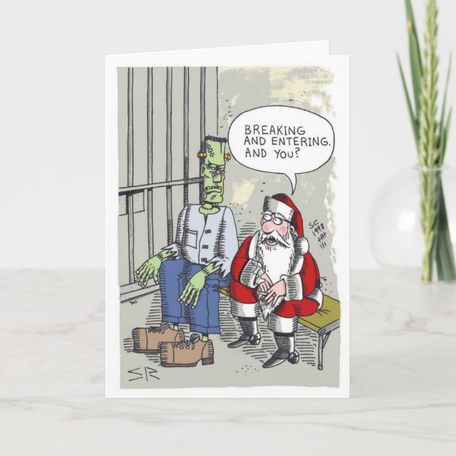 Santa in Jail greeting card (Front)