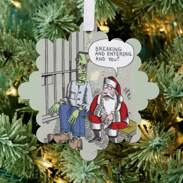 Santa In Jail snowflake paper ornament (Insitu (Tree))