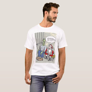 Santa In Jail white T-shirt