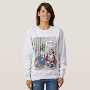 Santa In Jail women ash gray sweatshirt