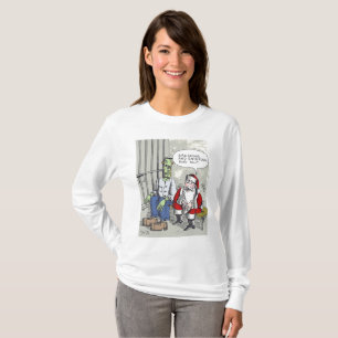 Santa In Jail women white long sleeve shirt