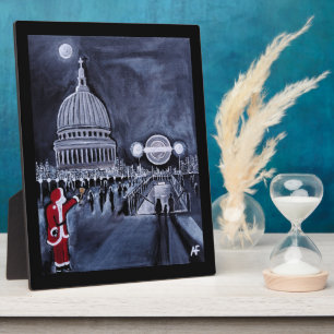 Santa in London Painting by Alfred Fox Plaque