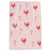 Santa in Martini Glass Gift Bag
