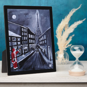 Santa in Paris Painting by Alfred Fox Plaque