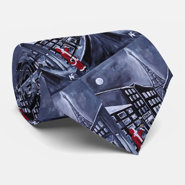 Santa in Paris Painting by Alfred Fox Tie (Rolled)