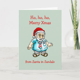 Santa in Sandals Christmas Card